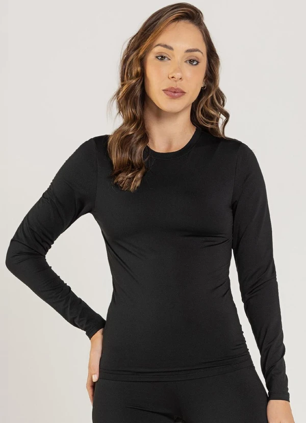 Just Basic - Blusa em Malha Térmica Preto