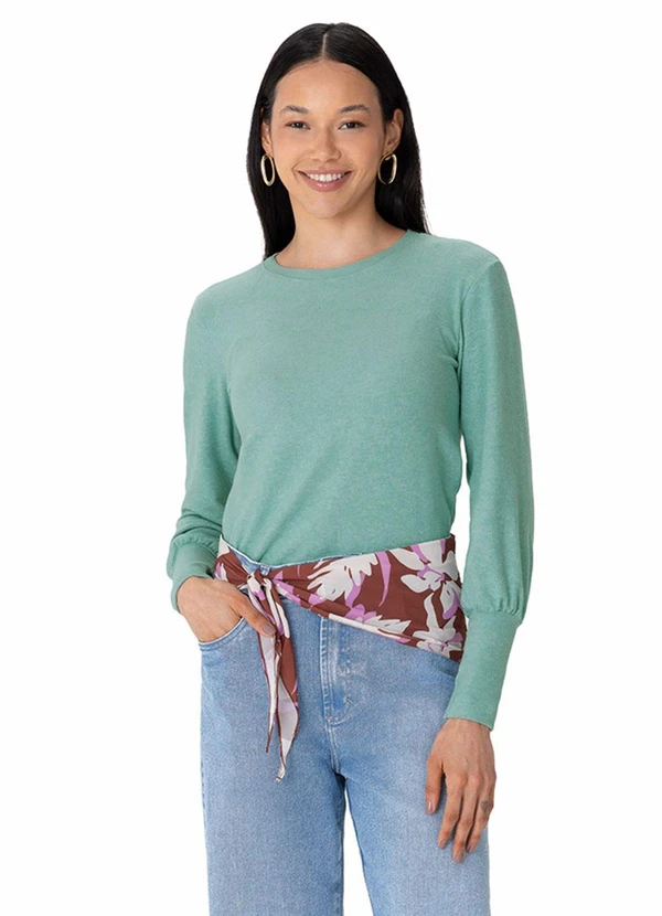 Malwee - Blusa em Malha Térmica Verde Turquesa