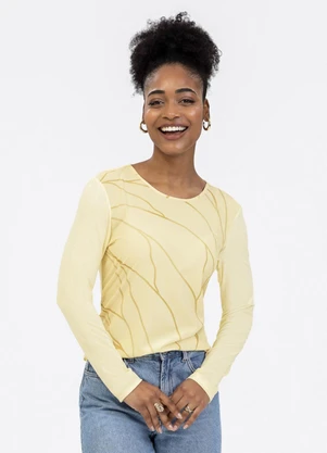 Habana - Blusa em Misturinha Amarelo  - HABANA