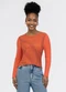 Habana - Blusa em Misturinha Marrom  - variação: Laranja