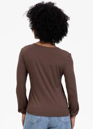 Habana - Blusa em Misturinha Marrom Escuro - HABANA
