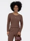 Habana - Blusa em Misturinha Laranja - variação: Marrom Escuro