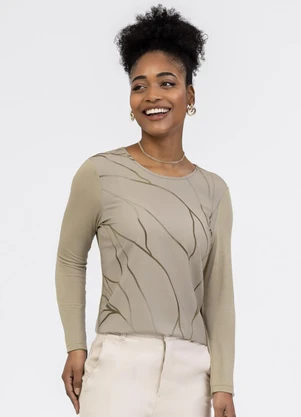 Habana - Blusa em Misturinha Marrom  - HABANA