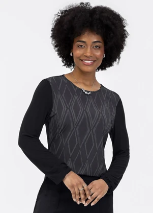 Habana - Blusa em Misturinha Preto - HABANA
