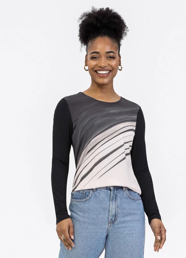 Habana - Blusa em Misturinha Preto