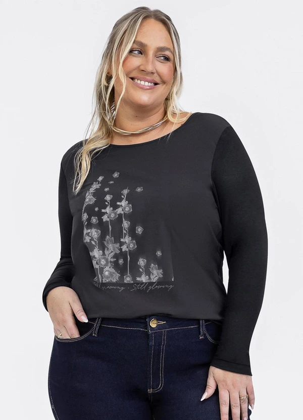Habana - Blusa em Misturinha Preto