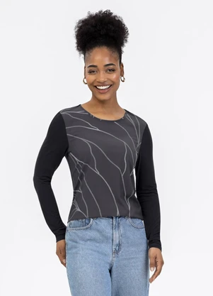 Habana - Blusa em Misturinha Preto - HABANA