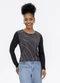 Habana - Blusa em Misturinha Marrom  - variação: Preto