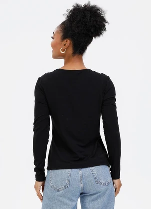 Habana - Blusa em Misturinha Preto - HABANA