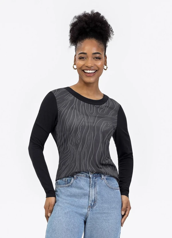 Habana - Blusa em Misturinha Preto