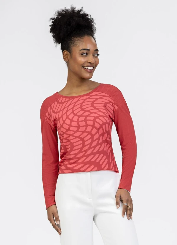 Habana - Blusa em Misturinha Vermelho