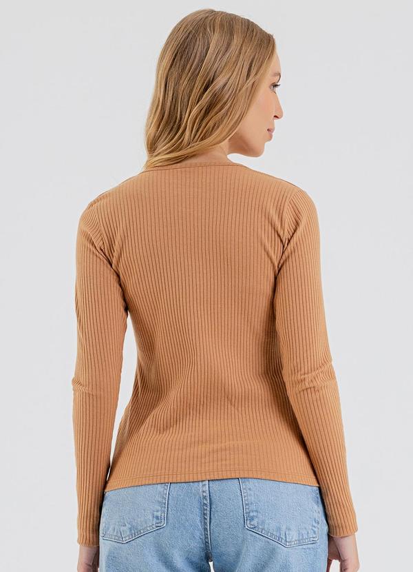 Just Basic - Blusa em Ribana Canelada Marrom 2
