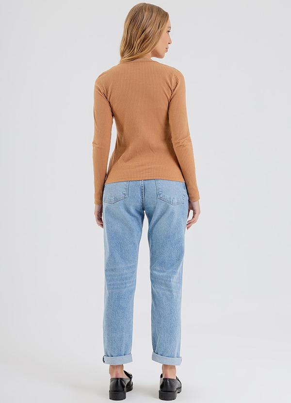 Just Basic - Blusa em Ribana Canelada Marrom 4