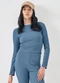 Sofie - Blusa em Ribana com Acabamento Ondulado Azul - variação: Azul