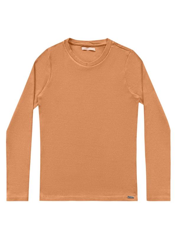 Angel - Blusa em Ribana Lavada M/Longa Marrom 3