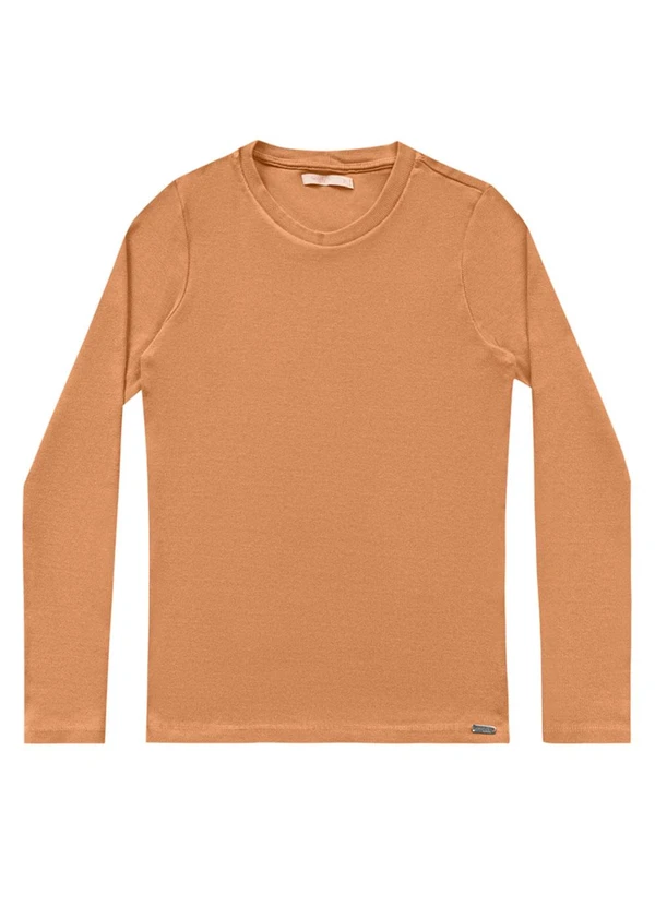 Angel - Blusa em Ribana Lavada M/Longa Marrom 3