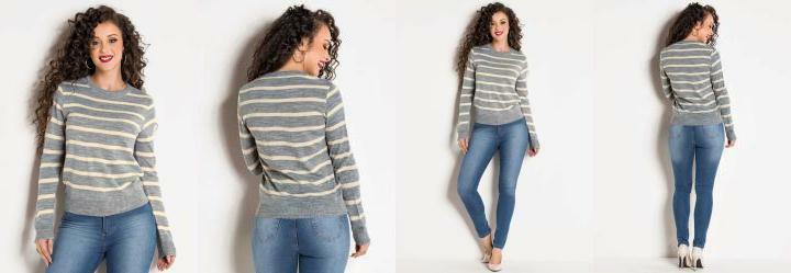 Blusa em Tric Listrada Janine