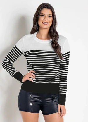 Rosalie - Blusa em Tricô Listrada - ROSALIE