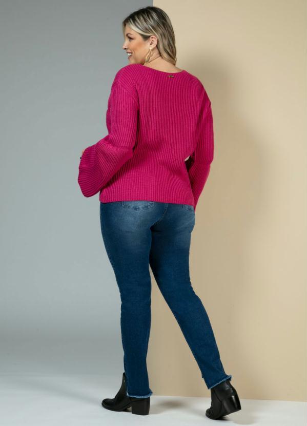 Quintess - Blusa em Tricô Rosa com Mangas Flare 8