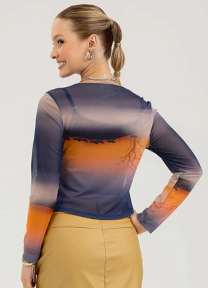 Cativa - Blusa em Tule   Laranja - CATIVA