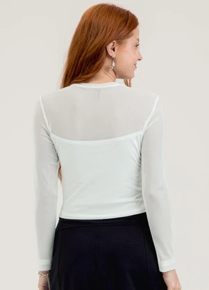 Cativa You - Blusa em Tule  Off White - CATIVA YOU