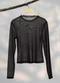 Gris - Blusa em Tule Marrom Escuro - variação: Preto