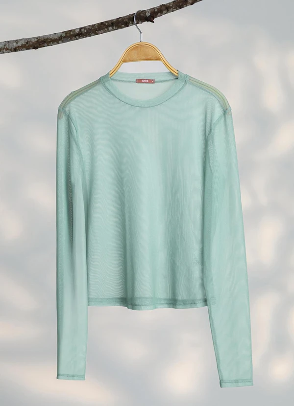 Gris - Blusa em Tule Verde Claro