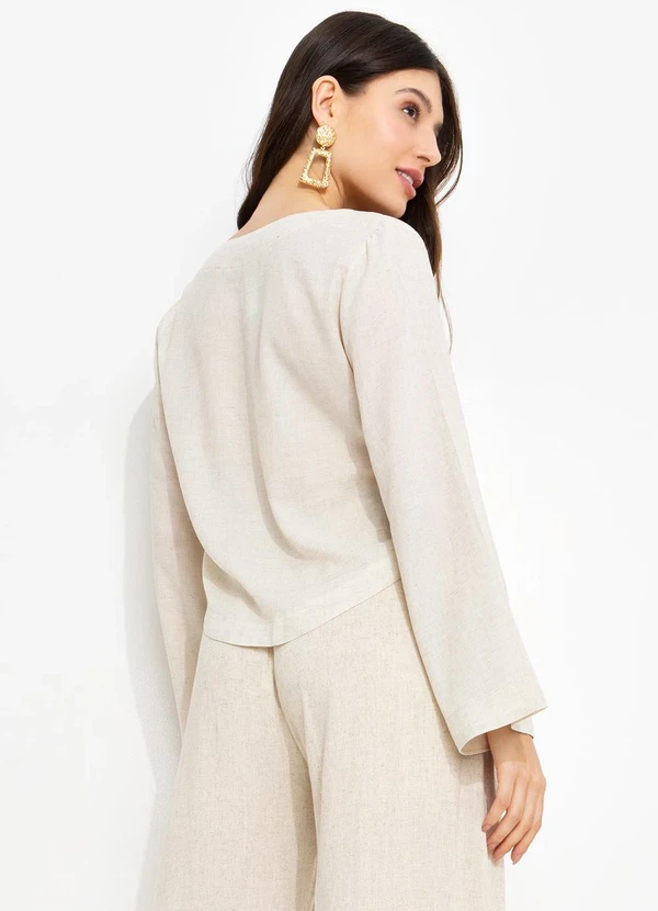 You Premium - Blusa em Viscolinho Bege 2