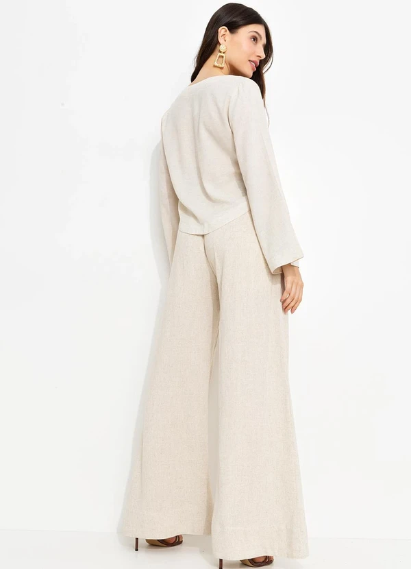 You Premium - Blusa em Viscolinho Bege 4