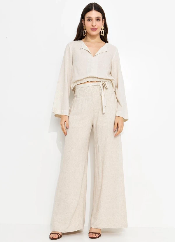 You Premium - Blusa em Viscolinho Bege 6