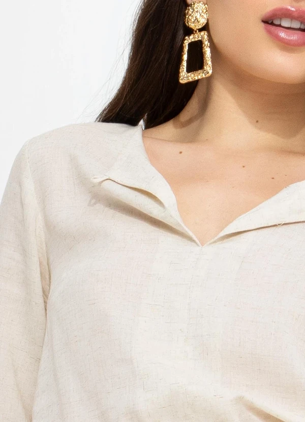 You Premium - Blusa em Viscolinho Bege 8