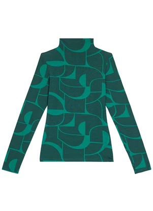 Malwee - Blusa em Viscose Abstrata Feminina Verde - MALWEE