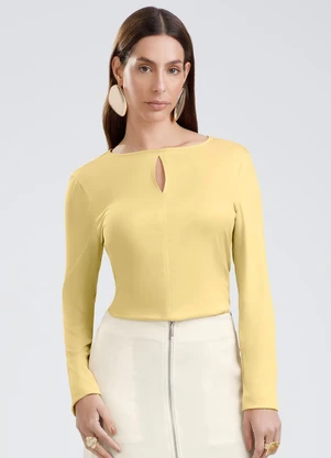 Gris - Blusa em Viscose Amarelo Claro - GRIS