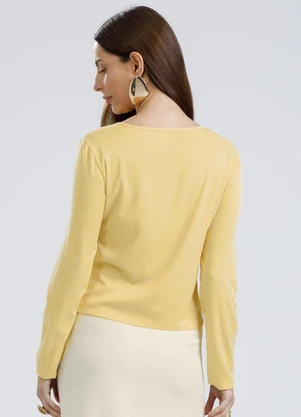 Gris - Blusa em Viscose Amarelo Claro - GRIS