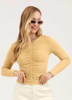 Cativa - Blusa em Viscose Amarelo - CATIVA