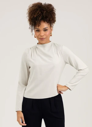Cativa - Blusa em Viscose  Cinza Claro - CATIVA