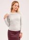 Cativa - Blusa em Viscose  Marrom Escuro - variação: Cinza Claro