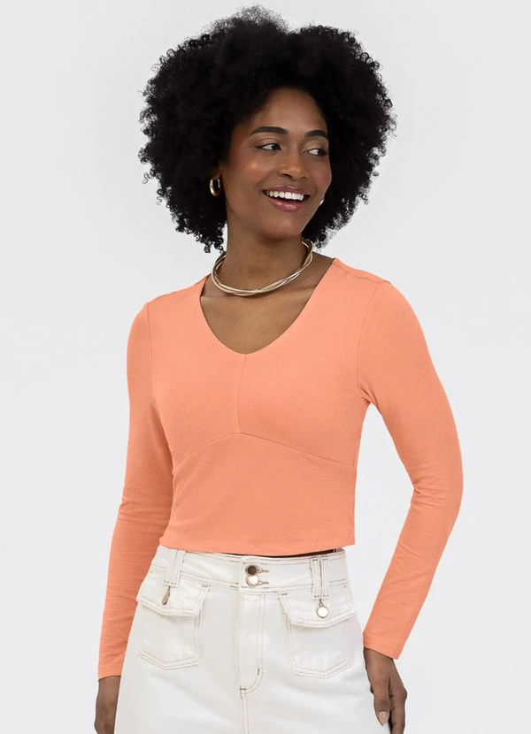 Habana - Blusa em Viscose Laranja
