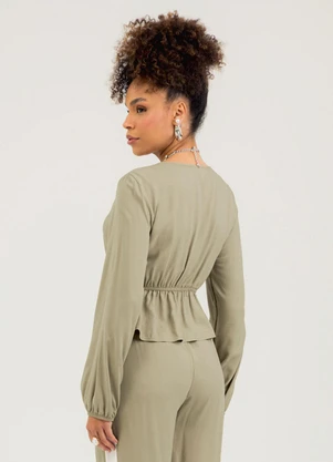 Cativa - Blusa em Viscose Marrom Claro - CATIVA