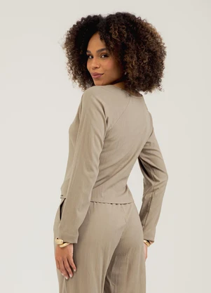 Cativa - Blusa em Viscose  Marrom Claro - CATIVA