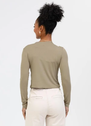 Habana - Blusa em Viscose Marrom Claro - HABANA