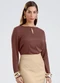 Gris - Blusa em Viscose Marrom Escuro - variação: Marrom Escuro