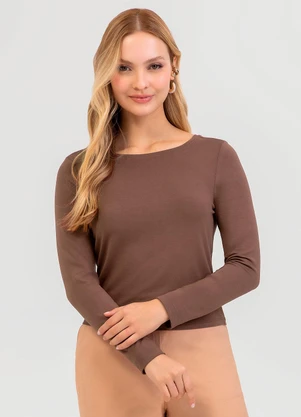 Cativa - Blusa em Viscose Marrom - CATIVA