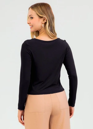 Cativa - Blusa em Viscose Preto - CATIVA