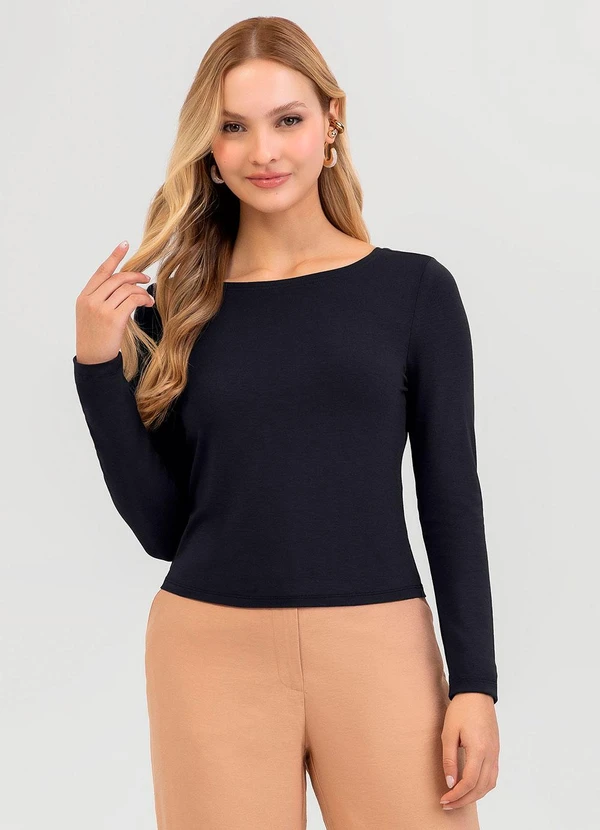 Cativa - Blusa em Viscose Preto