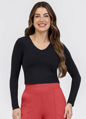 Habana - Blusa em Viscose Preto - HABANA