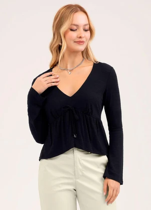 Cativa - Blusa em Viscose Preto - CATIVA