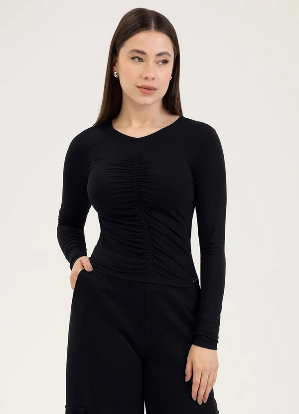 Cativa - Blusa em Viscose Preto