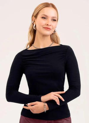 Cativa - Blusa em Viscose  Preto - CATIVA