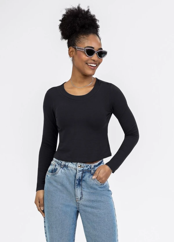 Habana - Blusa em Viscose Preto